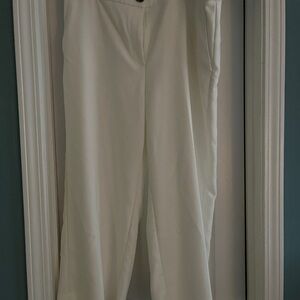 Cream colored wide leg Ann Taylor dress pants.